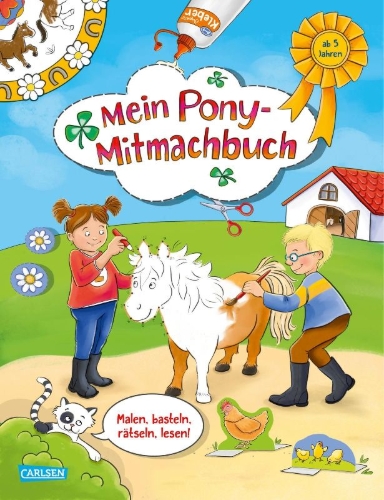 Buchcover und Innenansicht für das Buch: Mein Pony-Mitmachbuch