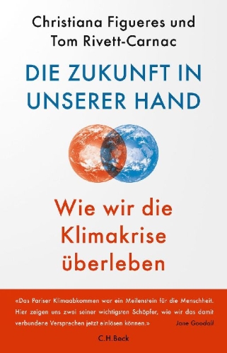 Buchcover und Innenansicht für das Buch: The Future We Choose. Surviving the Climate Crisis