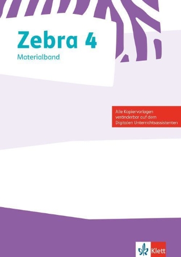 Buchcover und Innenansicht für das Buch: Zebra 4. Materialband zum Verbrauchsmaterial und zur Ausleihvariante Klasse 4