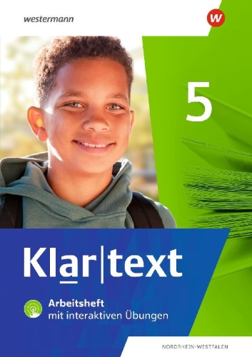 Buchcover und Innenansicht für das Buch: Klartext 5. Arbeitsheft mit interaktiven Übungen. Differenzierende Ausgabe für Nordrhein-Westfalen
