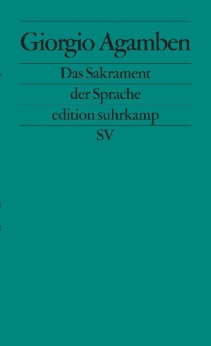 Buchcover und Innenansicht für das Buch: Il sacramento del linguaggio