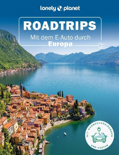 Buchcover und Innenansicht für das Buch: Electric Vehicle Roadtrips Europe
