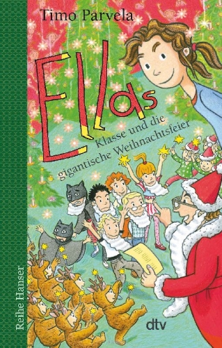 Buchcover und Innenansicht für das Buch: Ellas Klasse und die gigantische Weihnachtsfeier