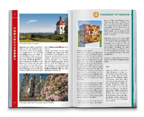 Buchcover und Innenansicht für das Buch: KOMPASS Wanderführer Wandertrilogie Allgäu, 84 Touren mit Extra-Tourenkarte
