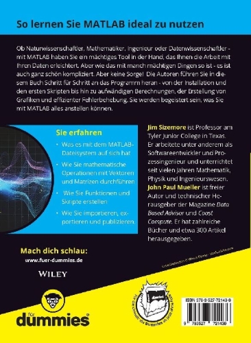 Buchcover und Innenansicht für das Buch: Matlab für Dummies
