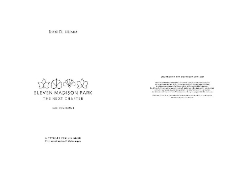 Buchcover und Innenansicht für das Buch: Eleven Madison Park - The Next Chapter