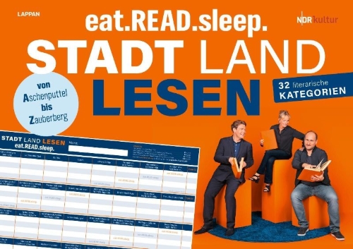 Buchcover und Innenansicht für das Buch: Stadt, Land, Lesen - eat.READ.sleep-Edition