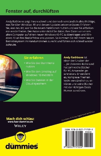 Buchcover und Innenansicht für das Buch: Windows 10 kompakt für Dummies