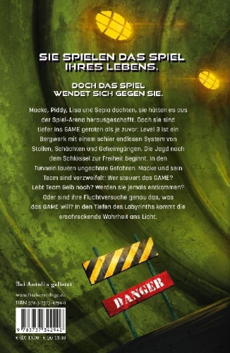 Buchcover und Innenansicht für das Buch: The Game - Gefangen im Labyrinth