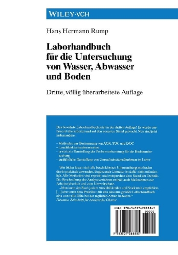 Buchcover und Innenansicht für das Buch: Laborhandbuch für die Untersuchung von Wasser, Abwasser und Boden