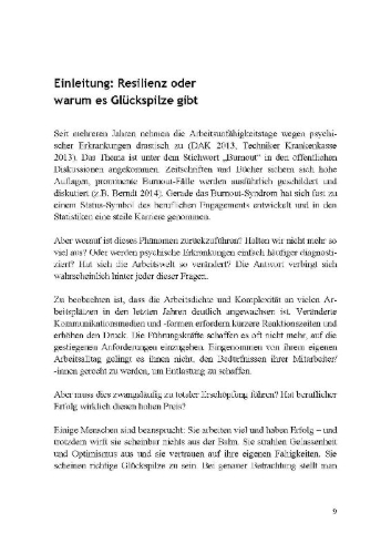 Buchcover und Innenansicht für das Buch: Resilienz am Arbeitsplatz