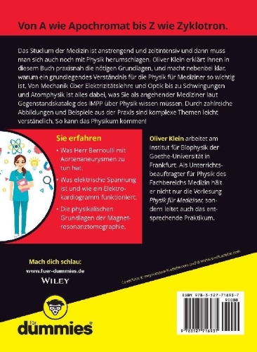 Buchcover und Innenansicht für das Buch: Physik für Mediziner für Dummies