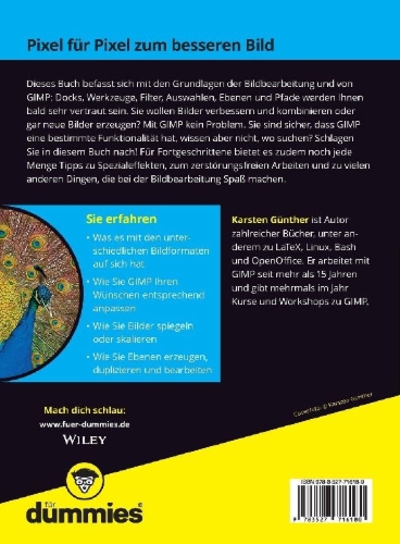Buchcover und Innenansicht für das Buch: GIMP für Dummies