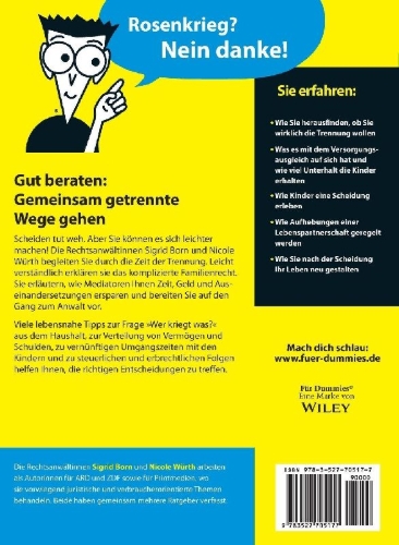 Buchcover und Innenansicht für das Buch: Scheidung für Dummies