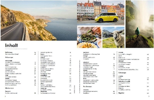 Buchcover und Innenansicht für das Buch: Electric Vehicle Roadtrips Europe