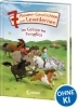 Buchcover und Innenansicht für das Buch: Leselöwen - Das Original - 7-Minuten-Geschichten zum Lesenlernen - Im Galopp ins Ponyglück