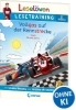 Buchcover und Innenansicht für das Buch: Leselöwen Lesetraining 2. Klasse - Vollgas auf der Rennstrecke