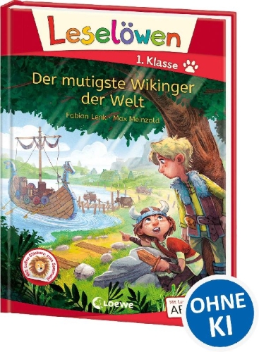 Buchcover und Innenansicht für das Buch: Leselöwen 1. Klasse - Der mutigste Wikinger der Welt