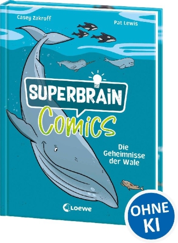 Buchcover und Innenansicht für das Buch: Superbrain-Comics - Die Geheimnisse der Wale