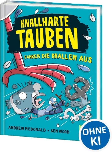 Buchcover und Innenansicht für das Buch: Real Pigeons Flex Feathers