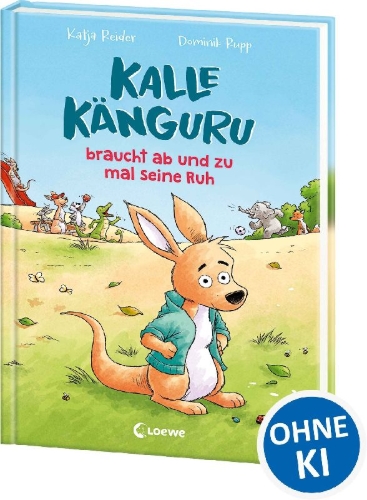 Buchcover und Innenansicht für das Buch: Kalle Känguru braucht ab und zu mal seine Ruh