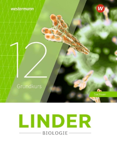 Buchcover und Innenansicht für das Buch: LINDER Biologie SII. Schulbuch 12 Grundkurs. Für Sachsen