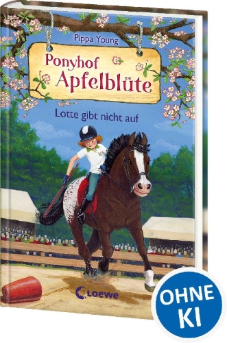 Buchcover und Innenansicht für das Buch: Ponyhof Apfelblüte (Band 23) - Lotte gibt nicht auf