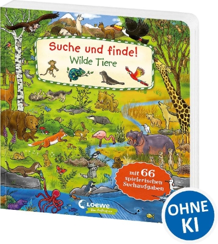 Buchcover und Innenansicht für das Buch: Suche und finde! - Wilde Tiere