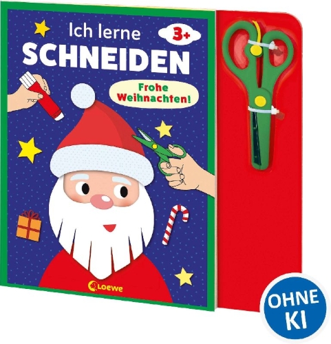 Buchcover und Innenansicht für das Buch: Ich lerne schneiden - Frohe Weihnachten!