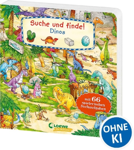 Buchcover und Innenansicht für das Buch: Suche und finde! - Dinos