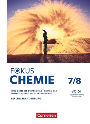 Buchcover und Innenansicht für das Buch: Fokus Chemie 7./8. Schuljahr - Mittlere Schulformen - Berlin und Brandenburg 2026 - Schulbuch