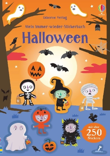 Buchcover und Innenansicht für das Buch: Mein Immer-wieder-Stickerbuch: Halloween