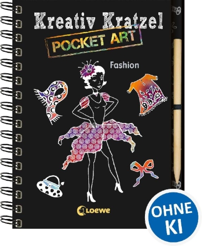 Buchcover und Innenansicht für das Buch: Kreativ-Kratzel Pocket Art: Fashion