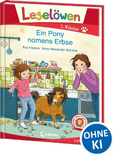 Buchcover und Innenansicht für das Buch: Leselöwen 1. Klasse - Ein Pony namens Erbse