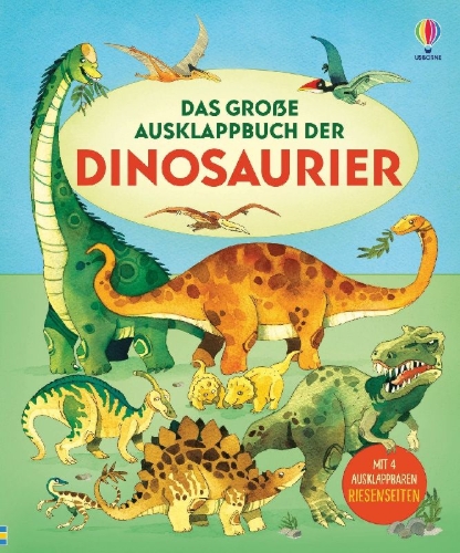 Buchcover und Innenansicht für das Buch: Das große Ausklappbuch der Dinosaurier