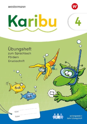 Buchcover und Innenansicht für das Buch: Karibu. Übungsheft Fördern 4