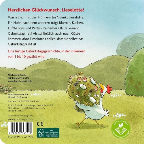Buchcover und Innenansicht für das Buch: Lieselotte feiert Geburtstag