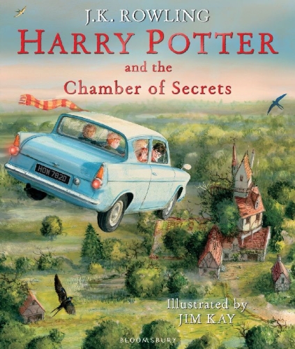 Buchcover und Innenansicht für das Buch: Harry Potter 2 and the Chamber of Secrets. Illustrated Edition
