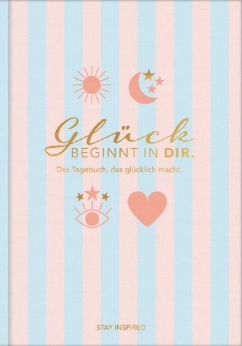 Buchcover und Innenansicht für das Buch: Das Tagebuch das glücklich macht (Special Edition): 6 Minuten am Tag für mehr Glück, Positivität, Dankbarkeit und Erfolg. Dankbarkeitstagebuch zum Ausfüllen für jeden Tag. 6 Minuten Tagebuch für mehr Achtsamkeit. 12 Wochen Tagebuch in rosa/blau