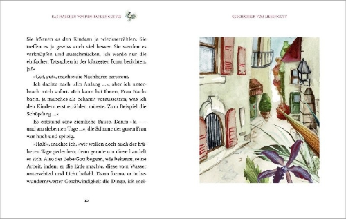 Buchcover und Innenansicht für das Buch: Geschichten vom lieben Gott