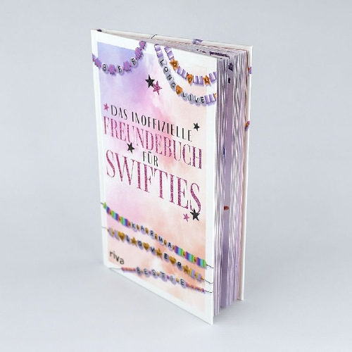 Buchcover und Innenansicht für das Buch: Das inoffizielle Freundebuch für Swifties