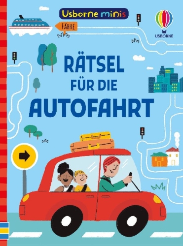 Buchcover und Innenansicht für das Buch: Usborne Minis: Rätsel für die Autofahrt