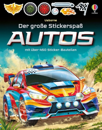 Buchcover und Innenansicht für das Buch: Der große Stickerspaß: Autos