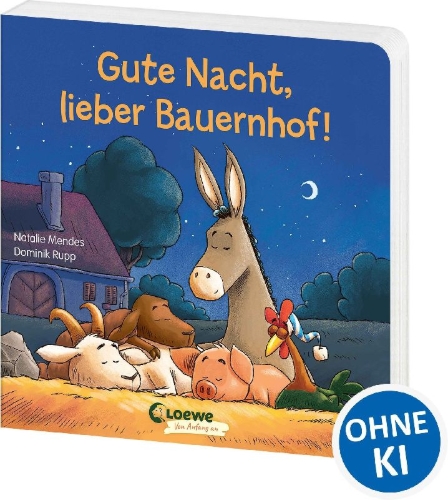 Buchcover und Innenansicht für das Buch: Gute Nacht, lieber Bauernhof!