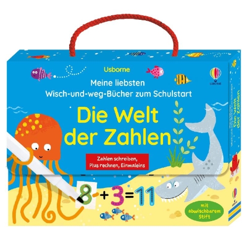 Buchcover und Innenansicht für das Buch: Meine liebsten Wisch-und-weg-Bücher zum Schulstart: Die Welt der Zahlen