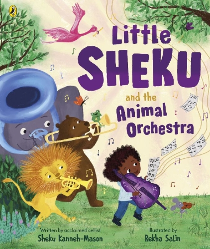 Buchcover und Innenansicht für das Buch: Little Sheku and the Animal Orchestra