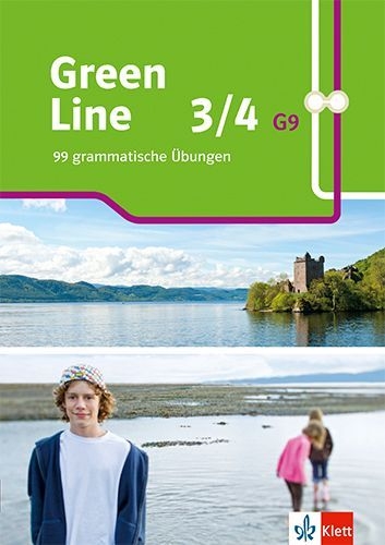 Buchcover und Innenansicht für das Buch: Green Line 3/4 G9. 99 grammatische Übungen. Arbeitsheft mit Lösungen Klasse 7/8