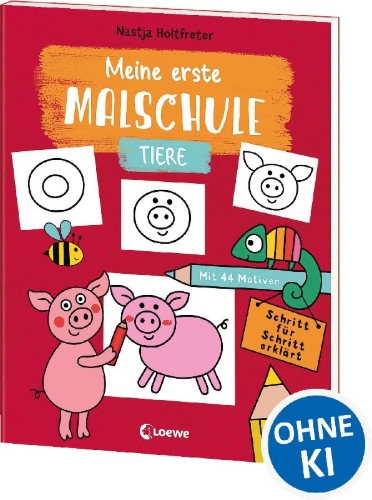 Buchcover und Innenansicht für das Buch: Meine erste Malschule - Tiere