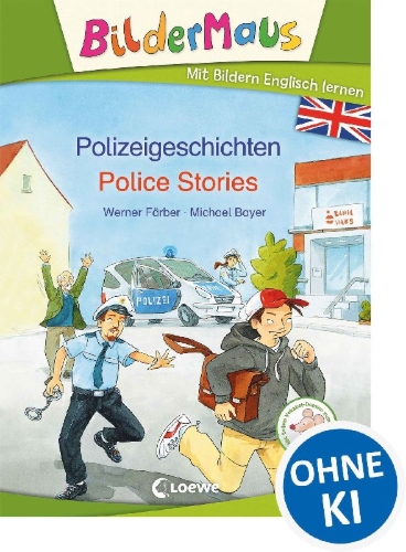 Buchcover und Innenansicht für das Buch: Bildermaus - Mit Bildern Englisch lernen- Polizeigeschichten - Police Stories