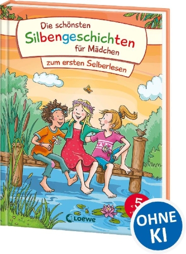 Buchcover und Innenansicht für das Buch: Die schönsten Silbengeschichten für Mädchen zum ersten Selberlesen